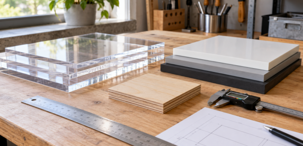Materialplatten mit Messwerkzeugen
